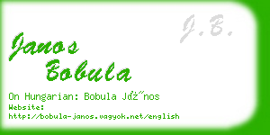 janos bobula business card